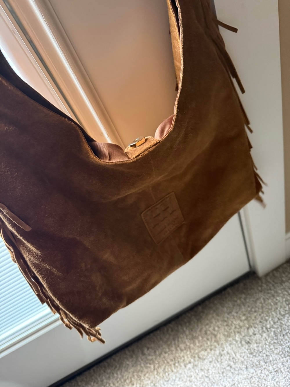 Haute Hippie Brown Suede Fringe Hobo Bag - Picture 2 of 4